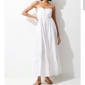 Karen Millen Cotton Topstitch Strappy Maxi Dress